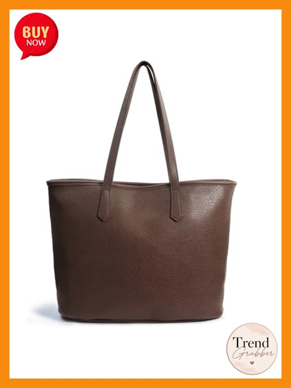 Vegan Leather Zipper Tote Bag Large Work Travel Satchel